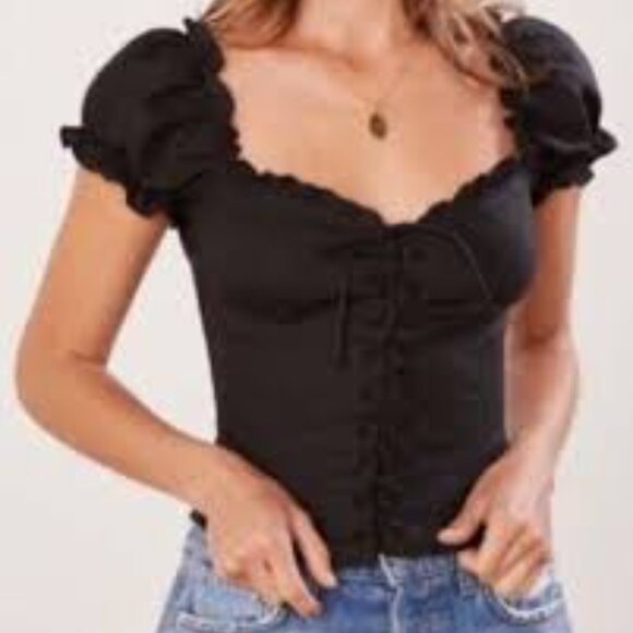 Reformation corset Cassidy cottagecore lace up linen top size 6 - Picture 2 of 4